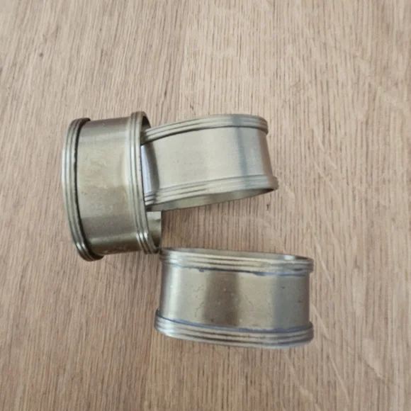 Napkin Rings Mixed Metal and Wood - Brass, Pewter, Wood - Picture 6 of 6